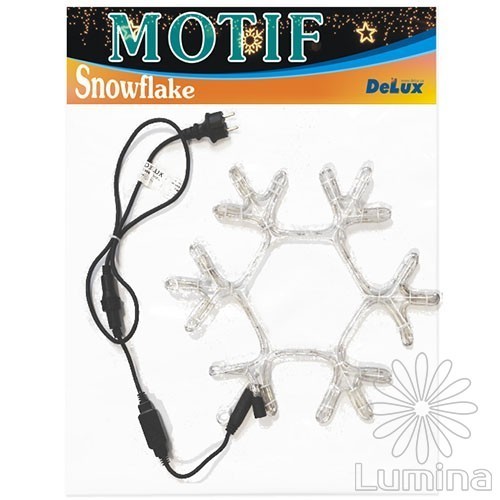 Светодиодное украшение Delux MOTIF Snowflake D-0.4м белый IP44 EN