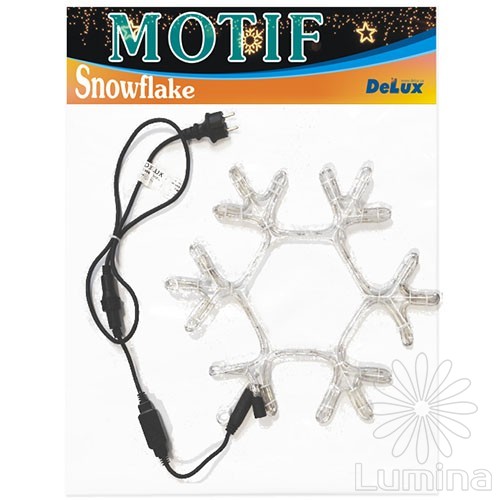 Светодиодное украшение Delux MOTIF Snowflake D-0.4м белый IP44