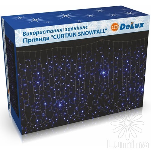 Гирлянда уличная Delux CURTAIN SNOWFALL C 240LED 2х1,5м белый/прозрачный IP44